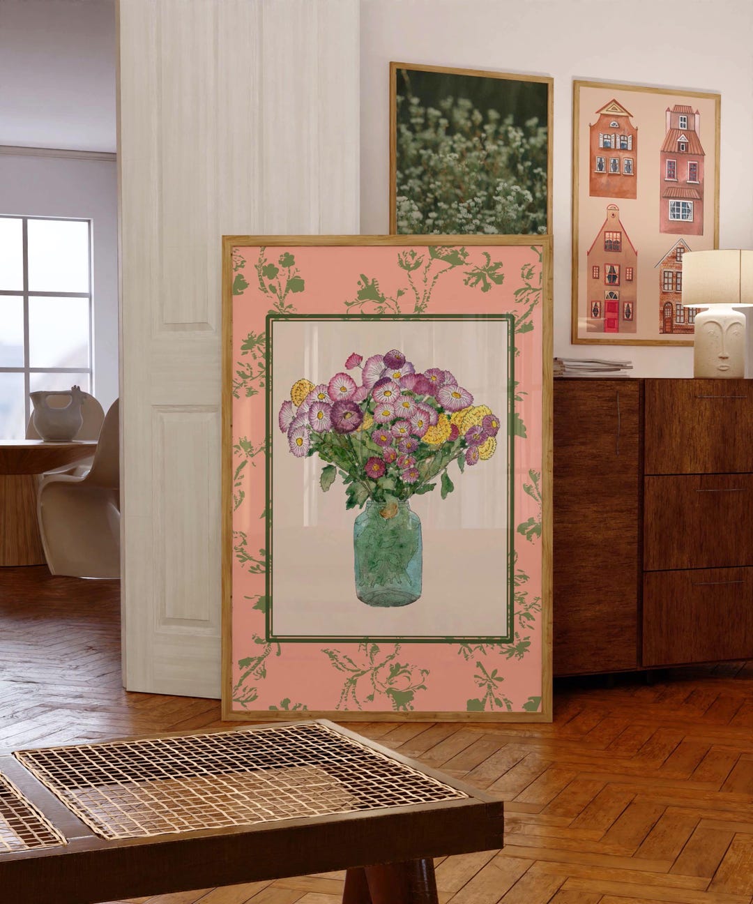 Flower Bouquet Wall Art, Watercolor Wildflower Print, Botanical Floral ...