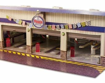 Bk 6423 Kit de construction photo à l&#39;échelle 1:64 « Pit Stop Garage »