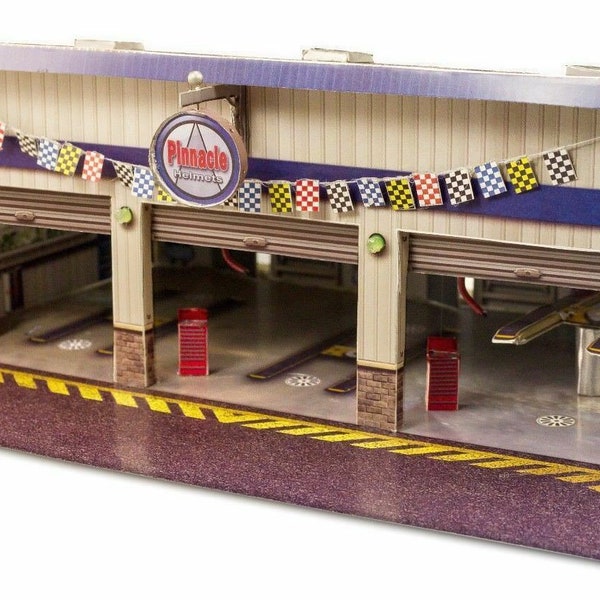 Bk 6423 1:64 Scale "Pit Stop Garage" Photo Real Scale Building Kit