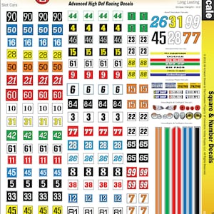 Mg 3201 Ultracal Decals - Racing Number And Square Decals For 1/43 O Scale