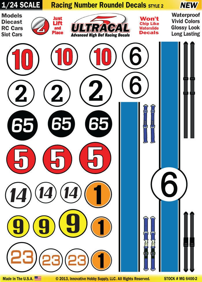 Number Rondel For Racing Transparent MG 6400-2 Ultracal Racing Number Roundel Style 2 Decals 1:24 Scale - Etsy