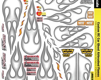 MG 3511 Ultracal "Ghost Flame" Decals For 1/10 And 1/18 Scale