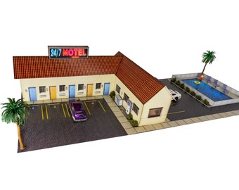 Kit de construction photo à l&#39;échelle 1:64 « Motel 24h/24 et 7j/7 »