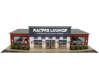 BK 6476; 1/64 Slot Car "Racers Lounge" Photo Real Building Kit