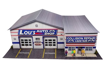 BK 6458 1:64 Scale "Lou's Auto Shop" Photo Real Scale Building Kit