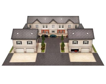 BK 2113; 1/160 Scale "Town House" Photo Real Scale Building Kit