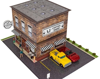 BK 6450 1:64 Scale "Coffee Shop Drive Thru" Photo Real Scale Building Kit