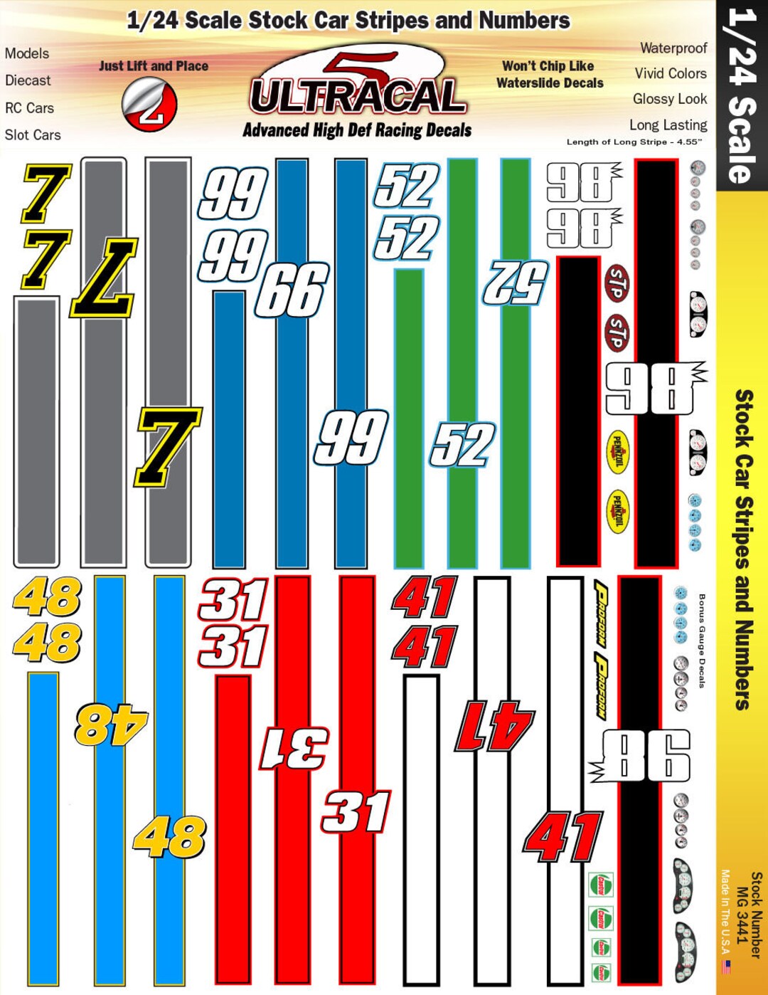 MG 3441 Ultracal - Stock Car Racing Stripes & Numbers - High Definition ...