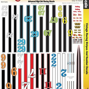 Mg 3221 Ultracal Vintage Racing Stripes & Number Calcomanías Escala 1:43