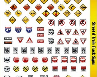 MG 3350 Ultracal Street And Train Track Sign Decals For 1:32 Scale Applications