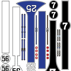 Mg 6418-1 Ultracal Fat Head Racing Stripe Style 1 Decals 1:24 Scale