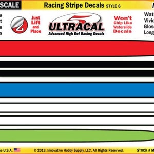 Ultracal Racing Stripe Decals Style 6 1:43 Scale