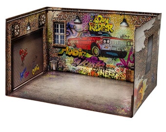 BK 6468; 1/64 Scale Spray Mural Garage Diorama Building Kit