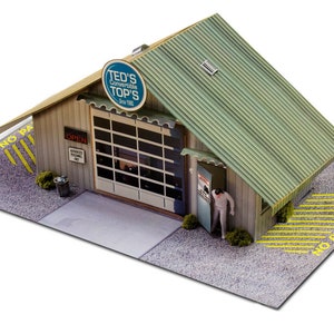 Bk 4810 1:48 Scale &quot;Commercial Steel Garage&quot; Photo Real Scale Building Kit
