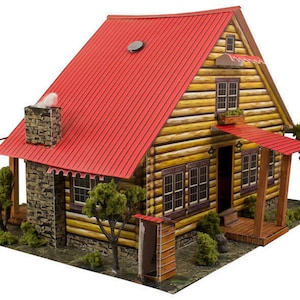 Bk 4816 1:48 Scale "Log Cabin" Photo Real Scale Building Kit