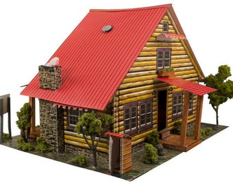 BK 4816 1:48 Scale "Log Cabin" Photo Real Scale Building Kit
