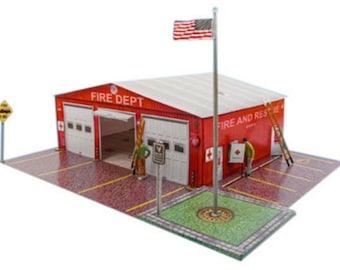 BK 4814; 1/48 Scale "Fire Department" Photo Real Scale Building Kit
