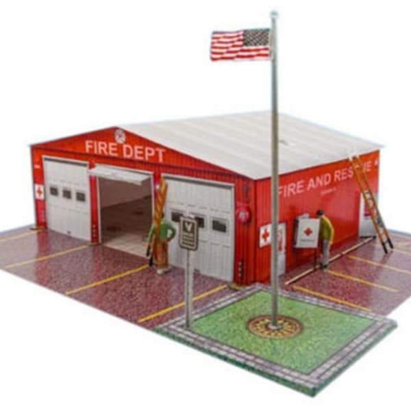 Bk 4814 1:48 Scale "Fire Department" Photo Real Scale Building Kit