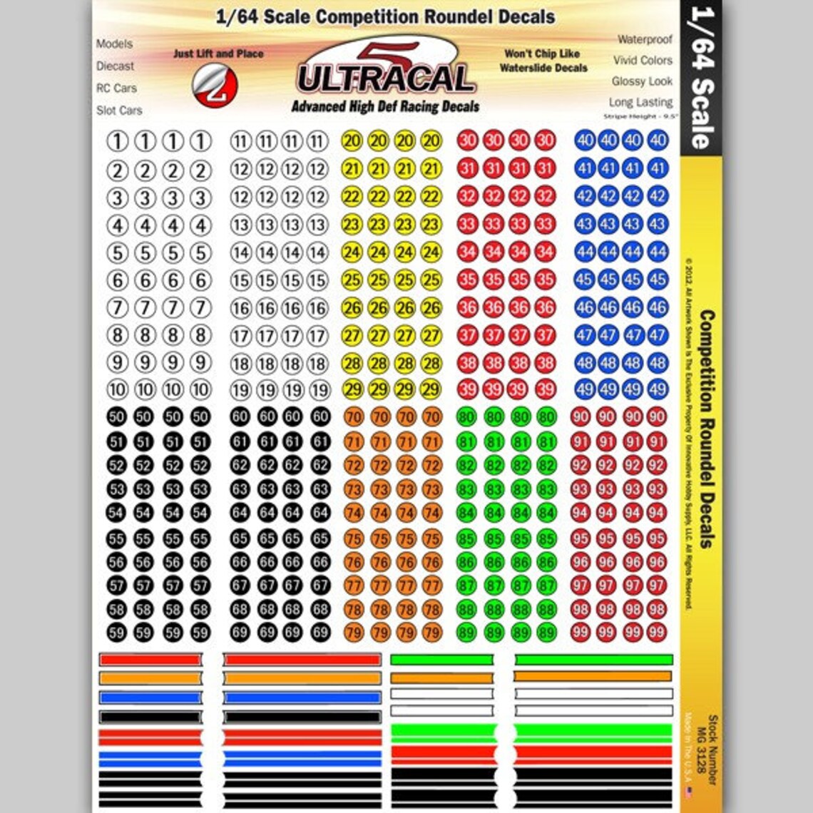 MG 3128 Ultracal Racing Competition Roundel Decals 1:64 HO Scale - Etsy