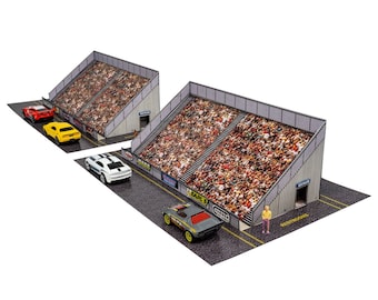 BK 6462; 1/64 Scale "Bleachers With Crowd" Photo Real Scale Building Kit