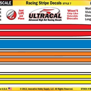 Ultracal Racing Stripe Decals Style 7 1:43 Scale