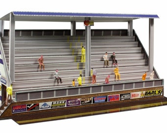 BK 6431; 1/64 Slot Car HO "Modern Bleachers" Photo Real Building Kit