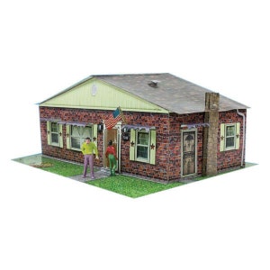 Bk 6421 1:64 Scale &quot;Red Brick Rambler&quot; Photo Real Scale Building Kit