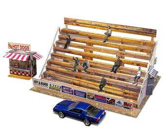 BK 6402 1:64 Scale "Bleacher Kit & Hot Dog Stand" Photo Real Scale Building Kit