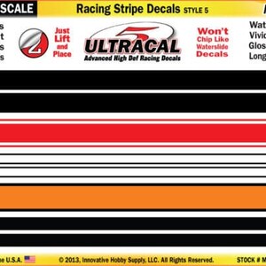 Ultracal Racing Stripe Decals Style 5 1:43 Scale