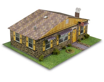 BK 6412 1:64 Scale "Sandstone Rambler House" Photo Real Scale Building Kit