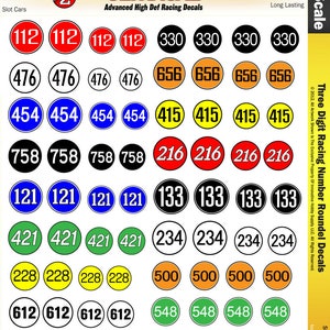Mg 3402 Ultracal Three Digit Racing Numbers And Roundel Decals For 1:24 Scale Applications