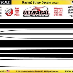 Ultracal Racing Stripe Decals Style 3 1:43 Scale
