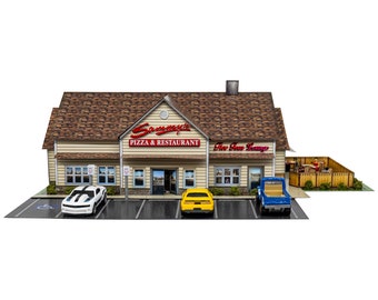 BK 6475; 1/64 Scale "Sammy's Pizza" Photo Real Scale Building Kit