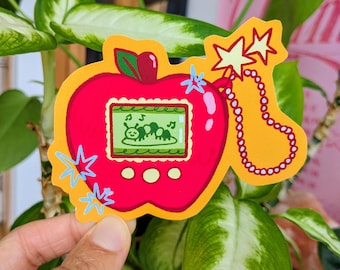 Apple tamagotchi sticker | stationery decoration laptop decal journalling