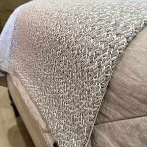 Textured Gray Bed Runner