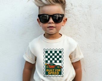 Vintage Racecar Toddler Tee: Retro Auto Theme, Soft Cotton
