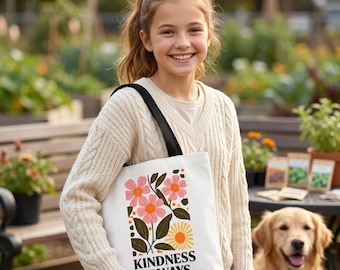 Retro Floral Tote Bag: Groovy Style Eco-Friendly Gift