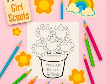 Girl Scout Last Meeting Coloring Sheet: Printable PDF Activity