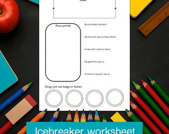 Printable Student Goal Worksheet PDF, Classroom Icebreaker & Goal Setting Activity Sheet, Achievement Tracker for Kids, Teacher Resource