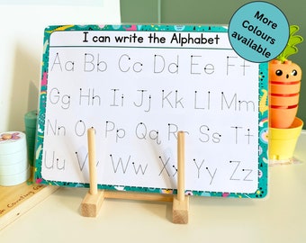 Alphabet Writing Mat, Pen Control, preschool Activity writing practice, learning the Alphabet, Early Childhood Literacy, green, blue, pink