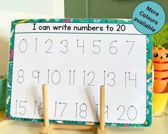 Numbers Writing Mat, Pen Control, preschool Activity, writing practice, learning numbers - Theme :Dinosaur, Space, Boho