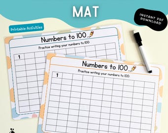 Digital Numbers to 100 Mat, Early Years & KS1 Maths, PRINTABLE 100 Square Activity Worksheet, Counting, Numeracy Resources for KS1, DIGITAL