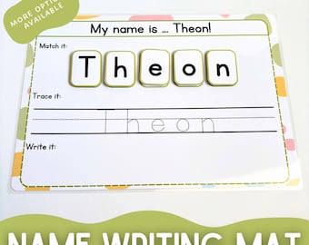 Tapete para escribir nombres, control de bolígrafo, emparejamiento de nombres, actividad preescolar, actividad personalizada con nombres, aprendizaje en los primeros años, recepción, práctica de escritura