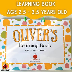 Learning book  2 to 4 years old Personalised, Busy Book, Toddler Quiet Book, Learning Folder, Activity Folder, Educational Binder