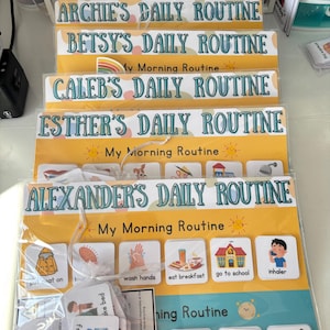Daily Routine chart, children's routine board, morning and evening chore chart for kids, routine mat, personalised habit tracker image 6