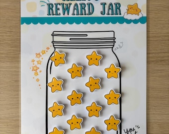 Tarro de recompensas para niños / Tabla de recompensas con estrellas / Tabla de comportamiento / Tabla de tareas / Rutina para niños pequeños / Refuerzo positivo / Inspirado en Montessori