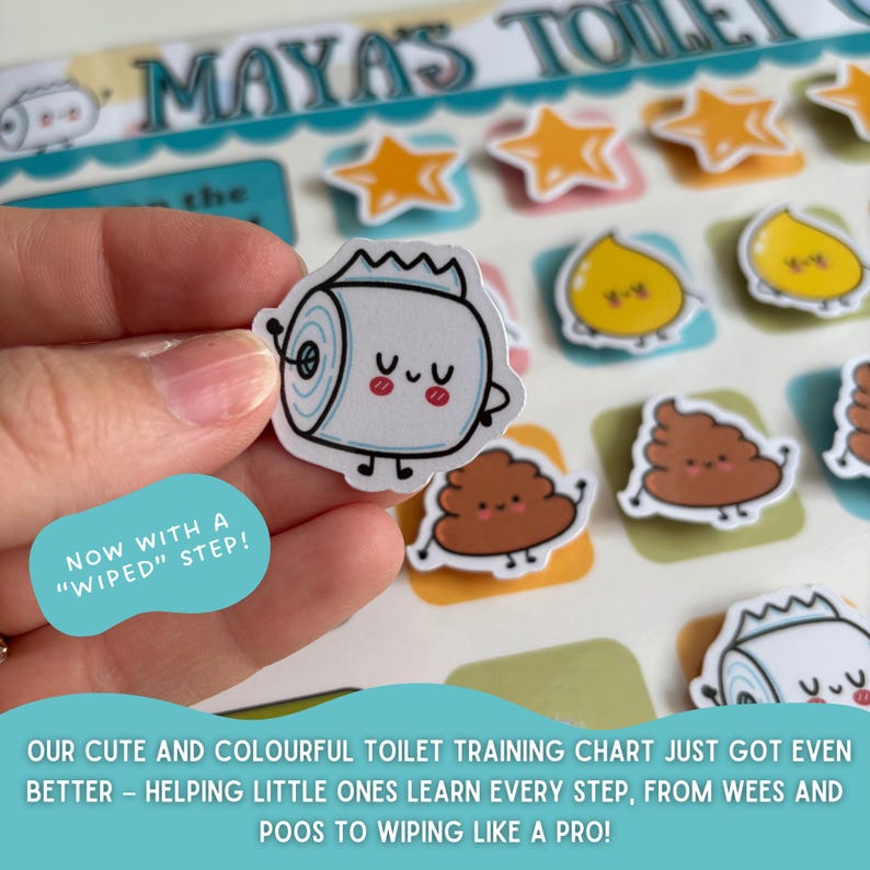 Children’s Personalised Charts, Potty Training, Reward chart, Toddler, Behaviour, Toilet Training, Personalised Toilet Chart image 3