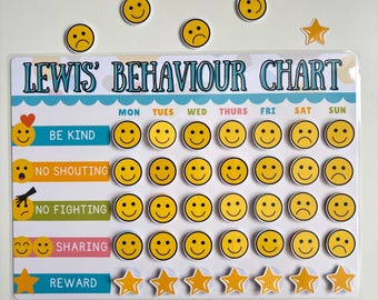 Tabla de comportamiento personalizada, tabla de recompensas reutilizable, para niños pequeños, niños, escuela