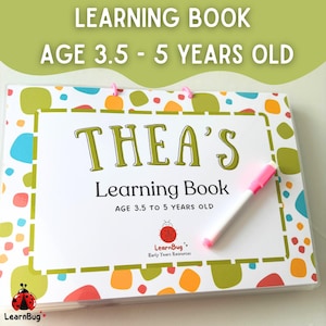 Learning Book 3 to 5 years old Personalised , Busy Book, Quiet Book, Learning Folder, Personalised Activity Folder, Educational Binder