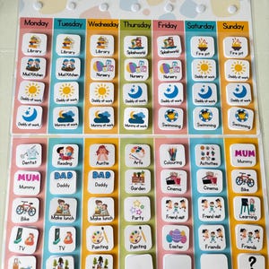 Weekly Routine chart, children's routine board, Monday to Sunday chore chart for kids, routine mat, personalised habit tracker afbeelding 10